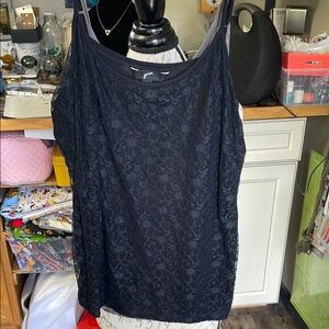 GNW Black Sleeveless Camisole with Elegant Texture